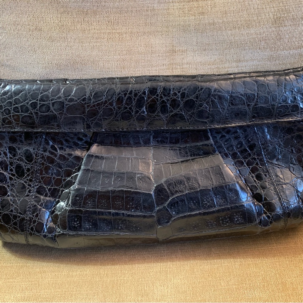 Nancy Gonzalez Black Embossed Leather Clutch - Picture 3 of 15